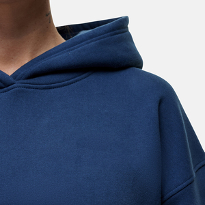 Sudadera con Capucha Extra Grande para Mujer, con Logotipo Estampado en la Parte Delantera, Color Sólido, Hombros Caídos, Manga Larga, Tejido de Algodón, Ropa Casual de Invierno - Product Image 4