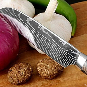 Ensemble de couteaux en acier Damas avec étui en cuir, couteaux de cuisine de haute qualité pour la cuisine à domicile et l'utilisation en restaurant - Product Image 2