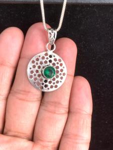 Collar de Plata Alemana Hecho a Mano con Colgante Abron de la Mejor Calidad, Joyería Étnica con Piedras de Circonio para Mujer - Product Image 3