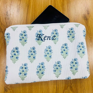 New Handmade Modern Floral Cotton Quilted Laptop Sleeves Soft Laptop <b>Case</b> with Handle Women's Daily Travel <b>Computer</b> Bag Gift - Product Image 1