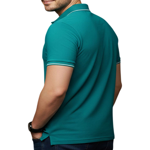 Polo en coton respirant vert uni 2026 Street Fashion, personnalisable avec logo, haute qualité, style décontracté professionnel, OEM - Product Image 2