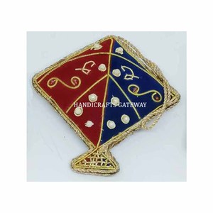 Handmade Product Indian Fabric Floral Shape With Zari Embroidery And Beaded Work For New Year <b>Party</b> Decorative Hanging Ornaments - Product Image 3