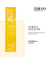 Carreaux muraux en céramique de qualité supérieure jaune Tokyo |   Design de briques jaunes vibrantes |   Finition brillante |   75×300 mm