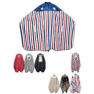 Cape de Barbier Professionnelle Personnalisée de Haute Qualité pour Salon de Coiffure, en Polyester Imperméable avec Col Élastique Ajustable - Product Image 2