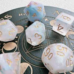 Custom Design Eco-Friendly Durable Polyhedral Resin Handmade RPG <b>Dice</b> <b>Set</b> 7-Piece for Gamers Tradebyd - Product Image 1