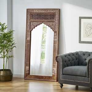 Handcrafted Eco-Friendly Solid Wood <b>Mirror</b> Carved Vanity Floor Mount Modern Bedroom <b>Full</b> <b>Length</b> <b>Mirror</b> At Wholesale Price - Product Image 1