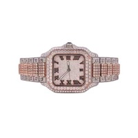 Montre mécanique pour homme de qualité supérieure en or blanc personnalisée avec diamants Moissanite VVS certifiés