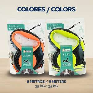 Correa para Perro Yommy con Sistema de Frenado, 3m, 5m y 8m, Tres Tamaños, hasta 15kg, 20kg y 35kg, Segura y Extensible para Mascotas - Product Image 2