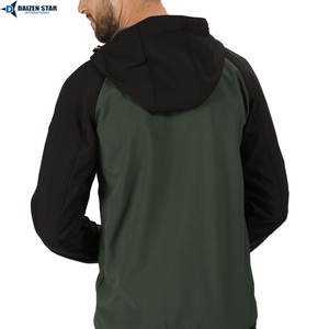 Bulk Wholesale High Quality Unisex <b>Hooded</b> Stand <b>Soft</b> <b>Shell</b> <b>Jacket</b> Front Pocket Breathable Eco-Friendly Windproof Outdoor - Product Image 4