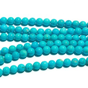 Cuentas Redondas Lisas de Turquesa Sleeping Beauty Arizona de 5-6mm, Calidad AA, Piedras Preciosas Naturales Sueltas para Joyería al por Mayor - Product Image 2