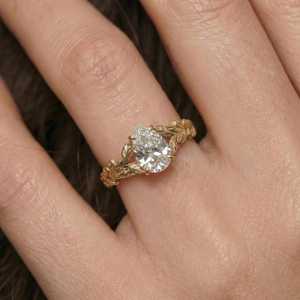 Art Deco Moissanite 2CT Pear Cut Diamond Promise <b>Ring</b> original 925 <b>Silver</b> Romantic Party Gift for Lovers Charms - Product Image 1