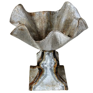 Cuenco Metálico con Borde Ondulado, Diseño Vintage para Decoración del Hogar, Pieza Decorativa sin Recubrimiento, Decoración para el Hogar - Product Image 4