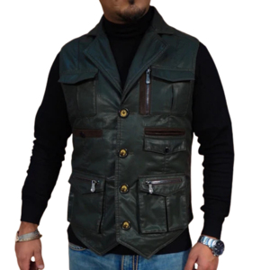 Best Quality High Quality <b>Men's</b> PU <b>Leather</b> <b>Vest</b> Reversible Casual Warm Waterproof for Fall Winter Sleeveless - Product Image 3
