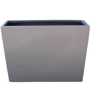 Modern Rectangular Grey FRP Planter Smooth Matt Finish High Quality Durable Lightweight Indoor <b>Outdoor</b> Floor Home Office Export - Product Image 1
