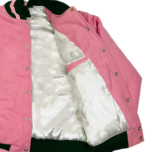 Blouson universitaire en chenille pour sororité, en laine épaisse, brodé, coupe-vent, chauffant, à manches longues, col côtelé, Greek Life - Product Image 4