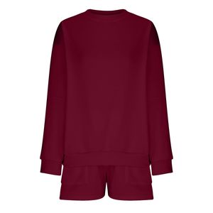 Women's Summer 2-Piece Sweatshirt and <b>Shorts</b> Set with Hoodie <b>Sequined</b> Pattern 100% Cotton - Product Image 3