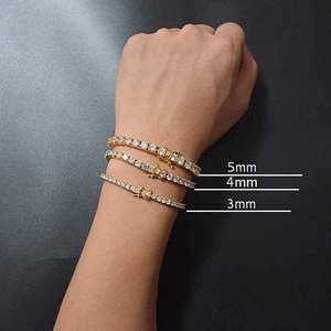 Bracelet tennis plaqué or avec diamants de laboratoire taille brillant rond, serti en canal, pour usage quotidien - Product Image 2