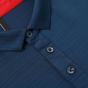 เสื้อโปโลผู้ชายผ้าสแปนเด็กซ์แห้งเร็วเสื้อโปโลลายทางว่างเปล่าแห้งเร็วเสื้อกอล์ฟเท่ๆ - Product Image 3