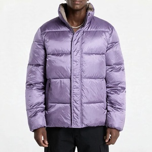 Chaqueta Acolchada Brillante para Hombre, Abrigo de Invierno Personalizado con Cuello Alto, Chaqueta Exterior Gruesa y Cálida - Product Image 1
