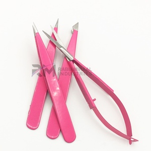 Pinza para Cejas de Acero Inoxidable con Punta Plateada y Recubrimiento en Polvo Rosa Oscuro, Producto Más Popular de RMI - Product Image 4