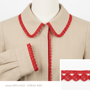 Encaje Guipur Rojo Tradicional de Lujo al por Mayor, 10 mm, 20 Metros, Ecológico, para Ribetes de Lencería, Accesorios para el Cabello y Manualidades - Product Image 2