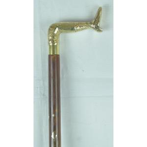 Canne de marche en bois artisanale de luxe avec poignée en laiton en forme de poisson, design exquis, cadeau touristique culturel, canne de marche pour homme, à vendre - Product Image 4