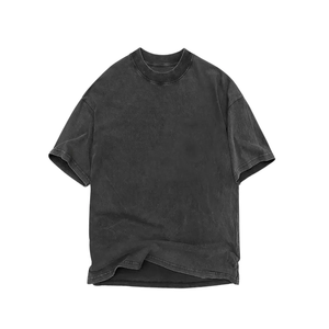 T-shirt unisexe rose oversize à manches courtes, épaules tombantes, 100 % coton, délavé à l'acide, col rond, couleur unie, entièrement personnalisable devant et derrière - Product Image 3