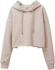 Sudadera con Capucha para Mujer Talla Grande, Color Sólido, Informal, Otoñal, Manga Larga, Felpa, 100% Algodón, con Cordón Ajustable - Product Image 1