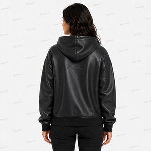 <b>Women's</b> <b>Black</b> Oversized Hoodie <b>Fleece</b> Sweatshirt With Pockets Regular Fit Autumn Wear - Product Image 5