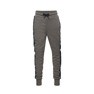 Pantalones Deportivos de Felpa Grises para Hombre, Cintura Elástica con Cordón, Franja Lateral, Pantalones Deportivos Casuales de Punto para Otoño - Product Image 3