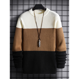 Autumn Winter Men's Anti-Pilling 100% Wool Sweater Cross-Border Fashion Character Pattern Front Logo New 9766 <b>Chenille</b> Knitted - Product Image 6