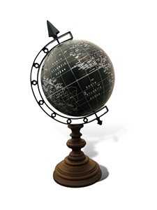 Globo Terráqueo con Construcción Metálica, Diseño Art Deco, Función Giratoria para Mostrar Características Globales y Detalles Geográficos - Product Image 3