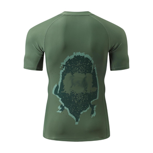 High Performance Mens Rash Guard Half Sleeve Breathable Compression <b>Athletic</b> Shirt Manufacturer Supply - Product Image 6