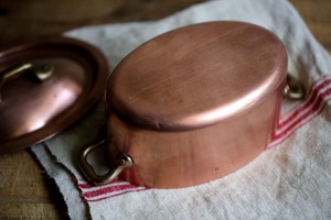 Ruffoni Copper Casserole Pot With Lid Rectangle Shape Zinc Alloy Handles Durable Metal Cookware Vintage Design - Product Image 5