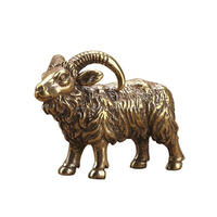 Figurine de chèvre en laiton métallique moderne et écologique, sculptée avec art, pièce décorative pour bureau et restaurant, plusieurs tailles disponibles