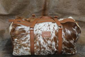 Bolsa de Viaje Personalizada OEM de Cuero Vacuno con Pelo, con Cierre, Portátil, para Gimnasio, LHDB-0101 - Product Image 6