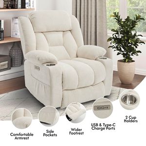 Poltrona Reclinabile Elettrica in Pelle per Anziani con Funzione Massaggio e Riscaldamento, Comoda Seduta per Soggiorno - Product Image 3