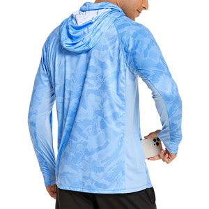 Sublimation Printing Men's Fishing Hoodie Full Sleeves <b>Thumb</b> <b>Hole</b> Design Invinsible Pocket Breathable Pullover Fishing Hoodie - Product Image 2