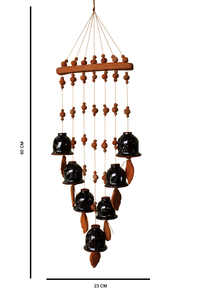 Campana de Viento Decorativa de Terracota Hecha a Mano con Diseño Moderno para Decoración de Exteriores, Balcones y Patios, Bengala Occidental - Product Image 3