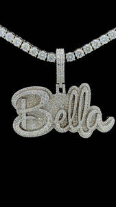 Personnalisé VVS Moissanite Diamant Nom Lettre Pendentif Hommes Glacé Bijoux En Argent Personnalisé Moissanite Diamant Pendentif - Product Image 5