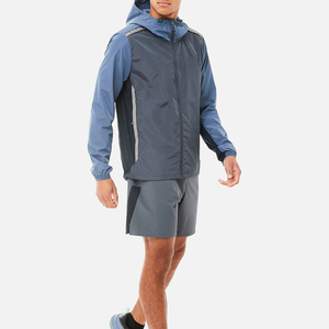 Wholesale Bulk Custom Men Breathable Nylon Zip-Up Windbreaker <b>Jacket</b> and <b>Shorts</b> Two-Piece Set Pakistan Made OEM Service - Product Image 4