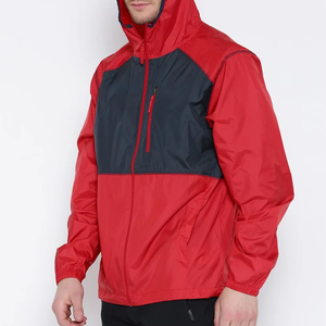 Nouvelle veste coupe-vent pour homme à capuche, couleur contrastée, fermeture éclair intégrale, légère, imperméable, veste de sport, veste de pluie coupe-vent pour l'extérieur, décontractée - Product Image 5