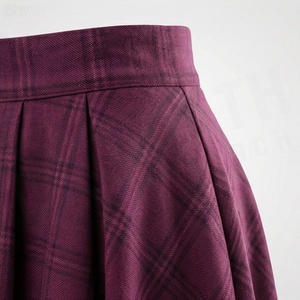 Women High Waist Plaid A-Line Pleated <b>Woolen</b> Skirt Knee-Length Vintage Style Autumn Wear - Product Image 5