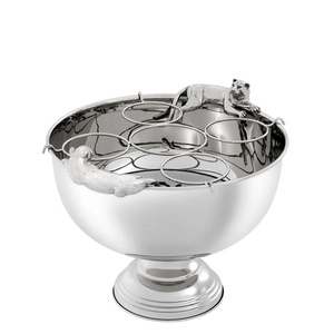 Luxury Leopard Silver Champagne Bucket 6-Bottle Large <b>Ice</b> <b>Cooler</b> with Removable Bottle Holder Premium Pedestal Party Drink Tub - Product Image 1