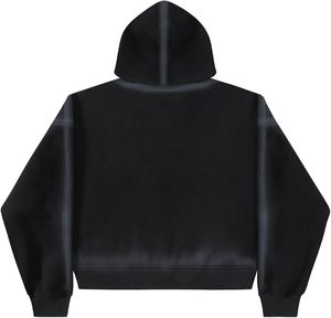 Sudadera con Capucha Extra Grande para Hombre, Color Negro Sólido, Manga Larga, Informal, de Algodón, Felpa Francesa, para Otoño - Product Image 1