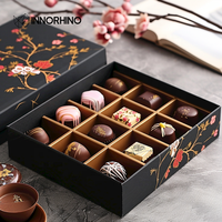 Caixa de Presente de Chocolate Personalizada de Alta Qualidade com Divisórias, Laminação Fosca e Relevo, Embalagem de Grau Alimentício com 8/12/16 Compartimentos