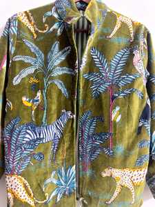 Vestidos Casuales de Tela, Hechos a Mano, Tejidos, Ecológicos, con Estampado Tropical, de Terciopelo, Manga Larga, Cuello Alto, Corte Holgado, para Verano - Product Image 3
