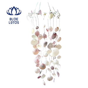 Natural Seashell Die Cut Windmill Handmade <b>Beach</b> Style Hanging Craft Home Garden Patio Decor Gifts BLUE LOTUS FARM Flower - Product Image 1