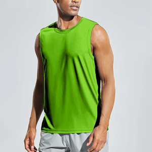 Débardeur Homme Vert Sans Manches Col Rond Tricoté Uni Respirant Lavé Séchage Rapide Décontracté Anti-boulochage Coton - Product Image 5