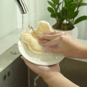 Loofah Pad <b>Exfoliating</b> Body Scrubber, Shower Lufa <b>Sponge</b> Bath Scrub Natural Loofah <b>Sponge</b> Pad <b>for</b> Men and Women - Product Image 5